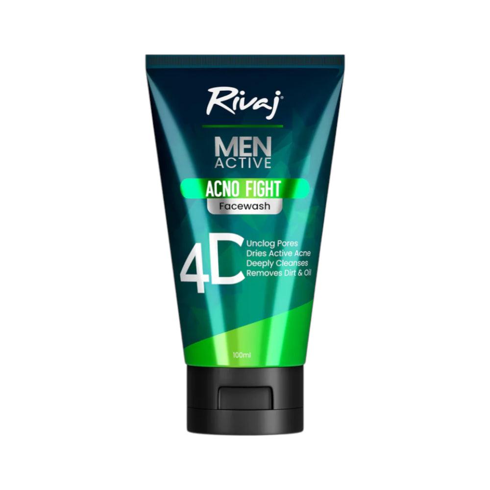 RIVAJ MEN ACTIVE ACNO FIGHT ANTI-BACTERIAL FACE WASH 100ML Default Title - MamasJan skincare