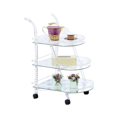 TEA TROLLEY ACRYLIC 3-SHELF 48 WHITE Default Title - MamasJan Household
