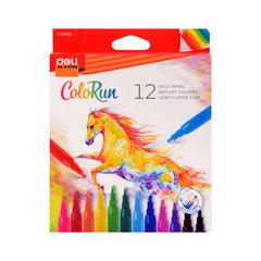 DELI FELT PEN COLOR 12PC 10000 Default Title - MamasJan Toys