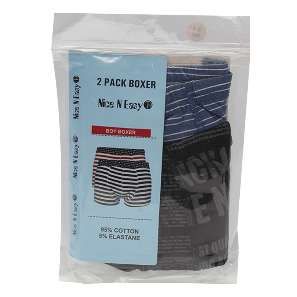 BOYS BOXER 2PC PACK NICE & EASY 5-6 YEAR HC-032 Default Title - MamasJan KidsWear