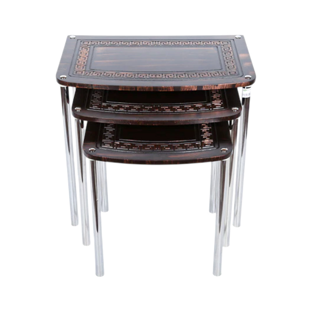 TABLE SET 3 PC BLACK GOLDEN 01 Default Title - MamasJan Household