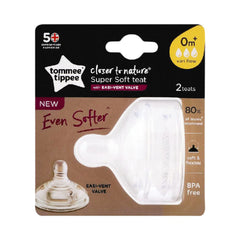 TOMMEE TIPPEE BABY TEATS EVEN SOFTER 0M+ 2PC 421140/38 Default Title - MamasJan Grocery Nonfood