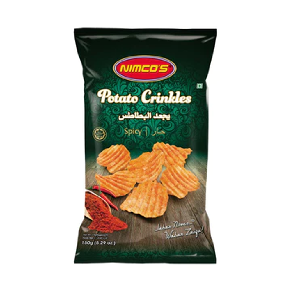 NIMCOS POTATO CRINKLES SPICY CHIPS 150 GM Default Title - MamasJan Grocery