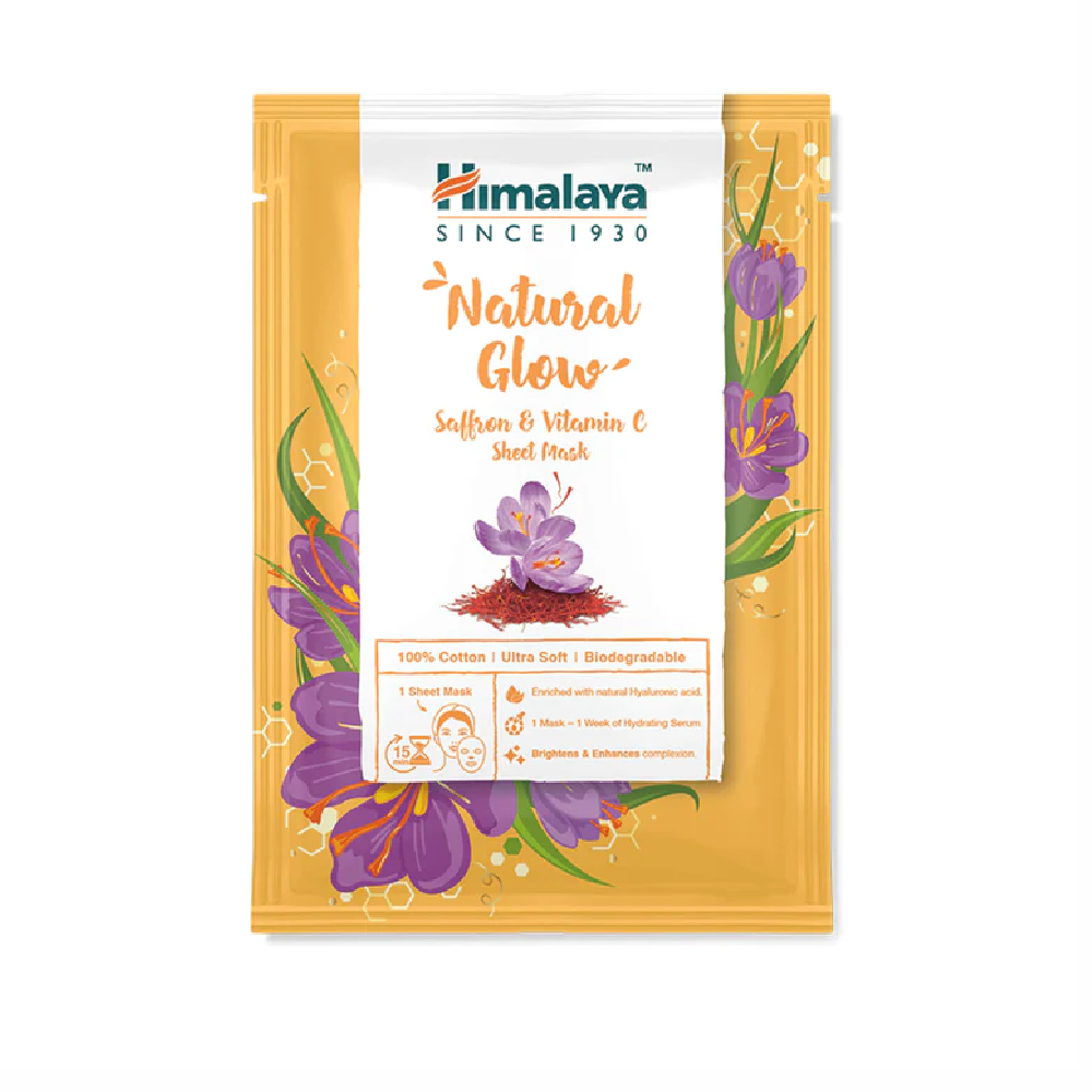 HIMALAYA NATURAL GLOW SAFFRON AND VITAMIN C SHEET MASK 30 Default Title - MamasJan skincare