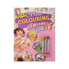 791 DREAM COME TRUE COLORING BOOK W 3PC CRYON COLOR A.M Default Title - MamasJan Toys