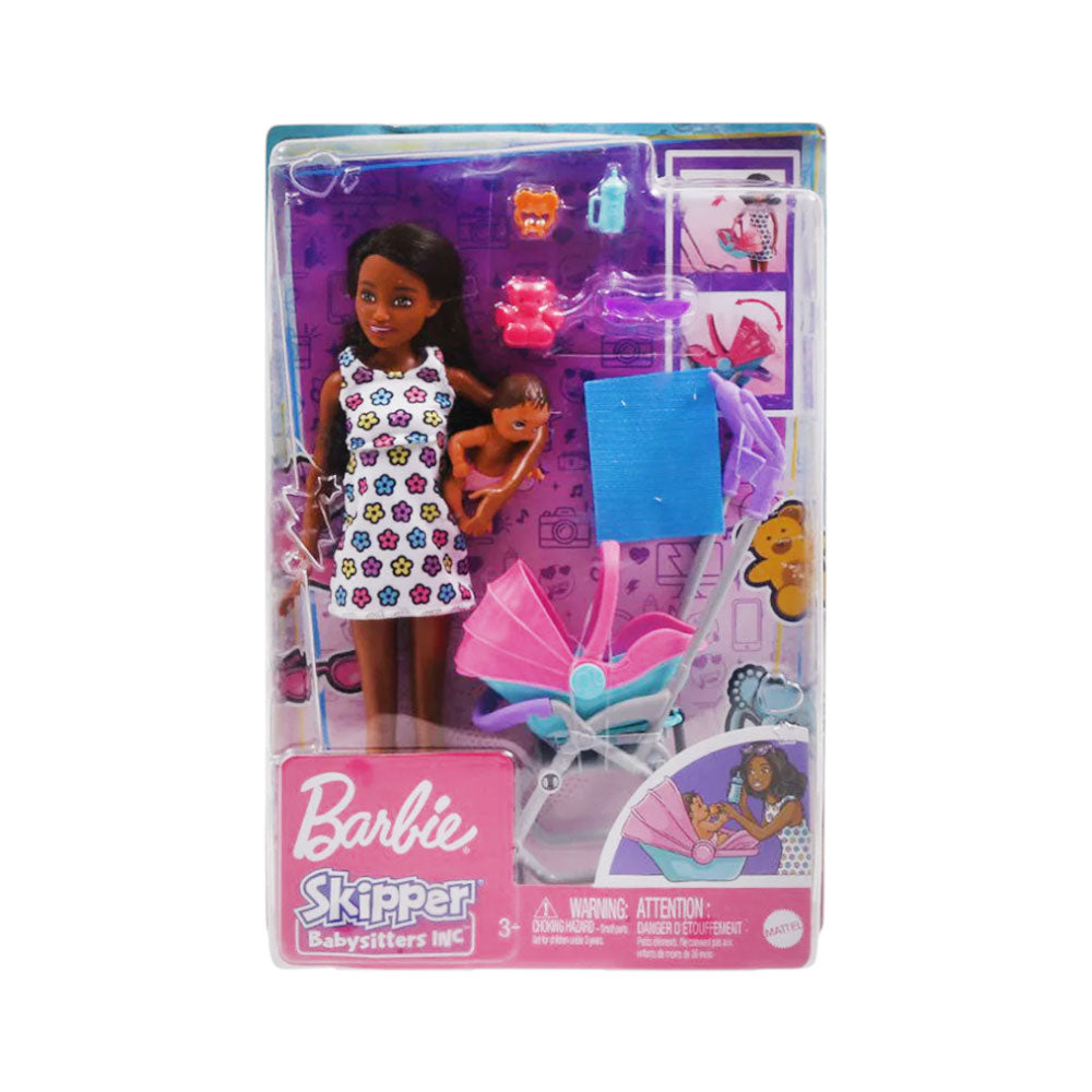 HHB68 BARBIE SKIPPER BABY SITTER DOLL W STROLLER A.I Default Title - MamasJan Toys