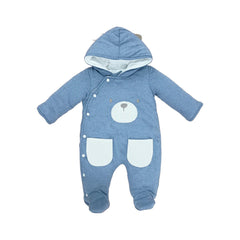 BOYS L/S QUILTED ROMPER HOODED MZW-24 0-3M 241-013 Default Title - MamasJan KidsWear