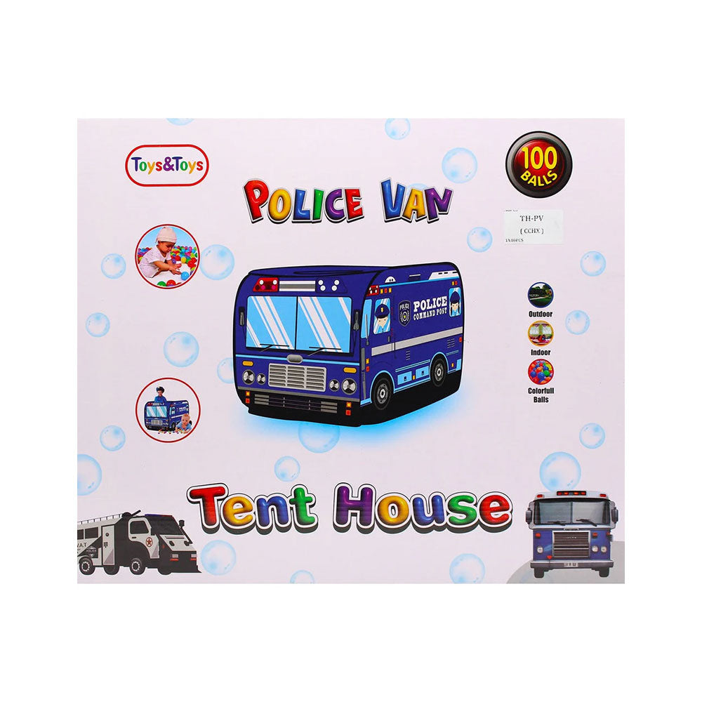 TH-PV POLICE VAN TENT HOUSE 100BALLS Default Title - MamasJan Toys