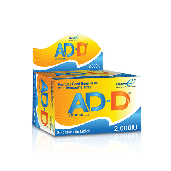 Ad-D Chewable Tablets 2000Iu (1 Box = 3 Strips) (1 Strip = 10 Tablets)