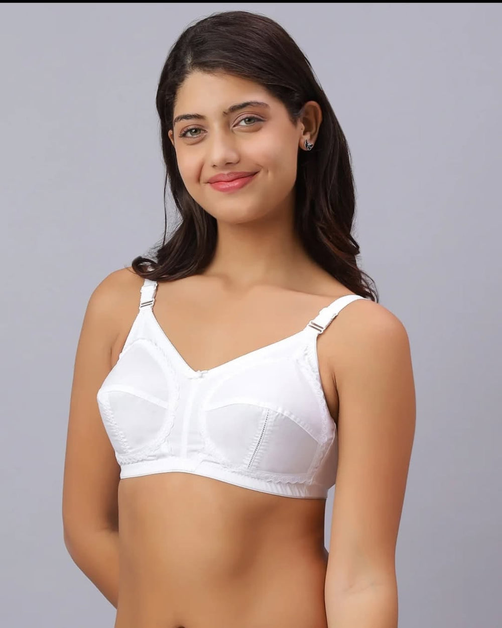 Belleza Lingerie Gentle Classic Cotton Bra - White 46 / G - MamasJan Lingerie