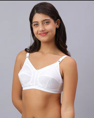 Belleza Lingerie Gentle Classic Cotton Bra - White 46 / G - MamasJan Lingerie