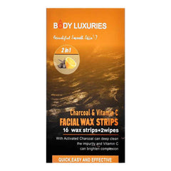 Body Luxuries Facial Wax Strips Charcoal 16S