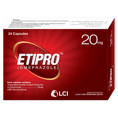 Etipro Capsules 20mg (1 Box = 3 Strips) (1 Strip = 8 Tablets)