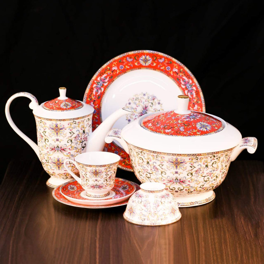 DINNER SET ROYAL BONE CHINA 85PC AA104 Default Title - MamasJan Crockery