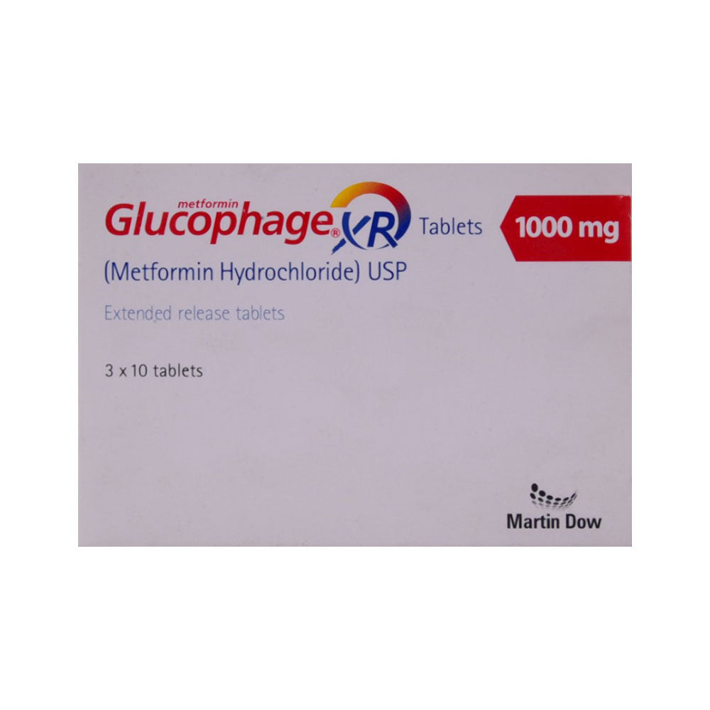 GLUCOPHAGE XR 1000MG TAB 30S Strip - MamasJan Medicen
