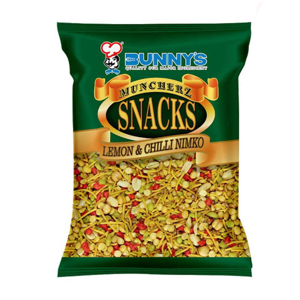BUNNYS MUNCHERZ SNACKS LEMON AND CHILLI NIMKO 200GM Default Title - MamasJan Grocery