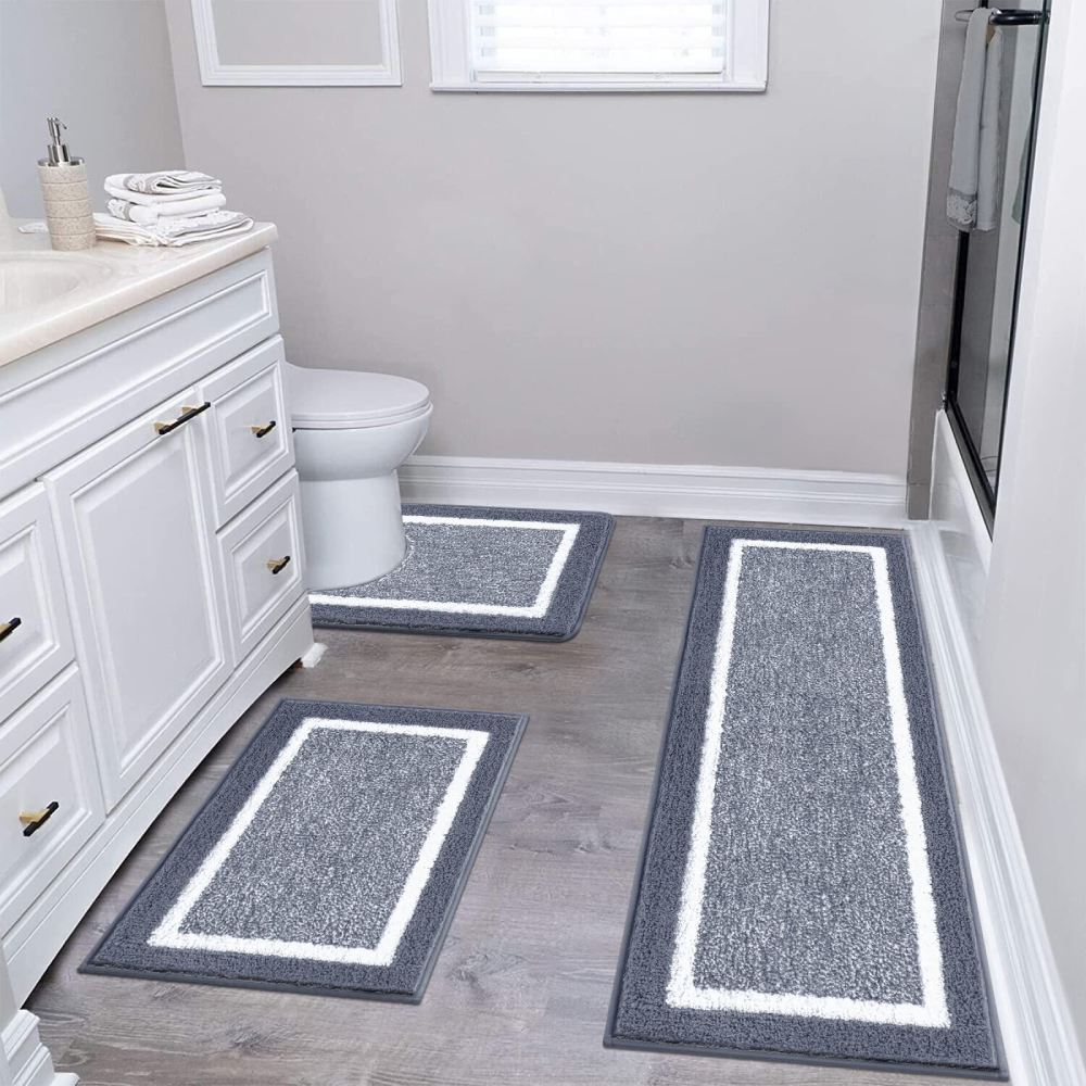 BATH MAT 3PC SET 60X90 IR B-430-443 Default Title - MamasJan Household