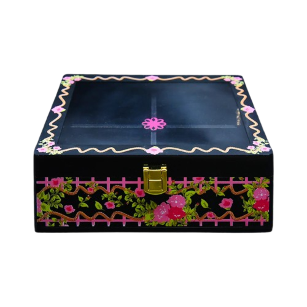 JEWELLERY BOX 8008 BLACK MEDIUM Default Title - MamasJan Décor