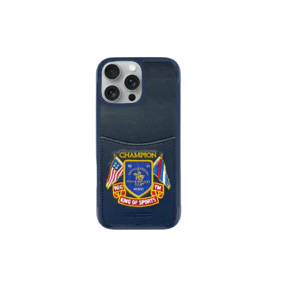 iPhone 16 Pro Max Polo Racquet Club Leather Case Blue - MamasJan Cases & Covers