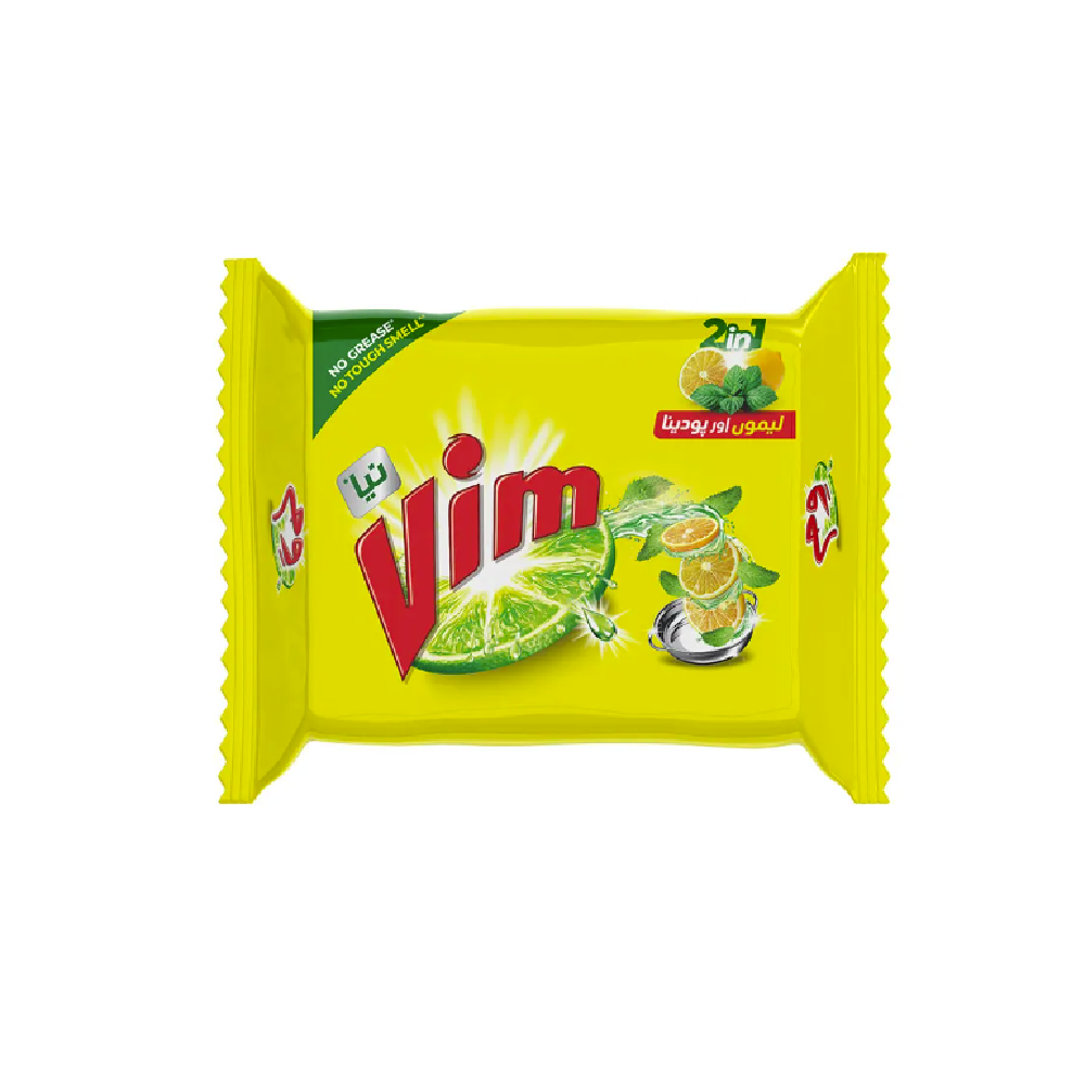 VIM DISHWASH BAR 2 IN 1 LEMON AND PODINA 75 GM Default Title - MamasJan Grocery Nonfood