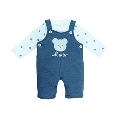 BOYS L/S 2PC QUILTED ROMPER MZW-24 0-3M 241-016 Default Title - MamasJan KidsWear
