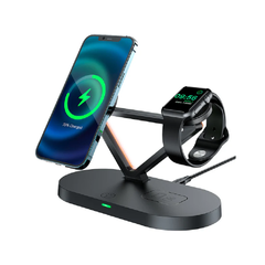Desktop Wireless 3-in-1 Charging Holder 45W with LED Ambient Light - MFI Approved Default Title - MamasJan Chargers & Adapters
