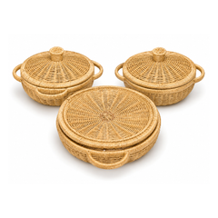 FRUIT BASKET SET 3PC CANE IR 981-19 Default Title - MamasJan Crockery