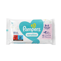 PAMPERS BABY WIPES SENSITIVE SOFT & GENTLE CLEAN 52PC Default Title - MamasJan Grocery Nonfood