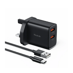 12W Dual USB Charger with USB C Cable Default Title - MamasJan Phone & Accessories