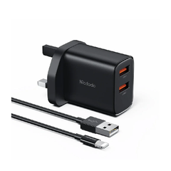 12W Dual USB Charger with Lightning Cable Default Title - MamasJan Phone & Accessories