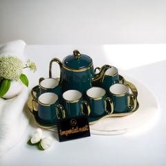 COFFEE SET 9PC CERAMIC BYD3-4 GREEN Default Title - MamasJan Crockery