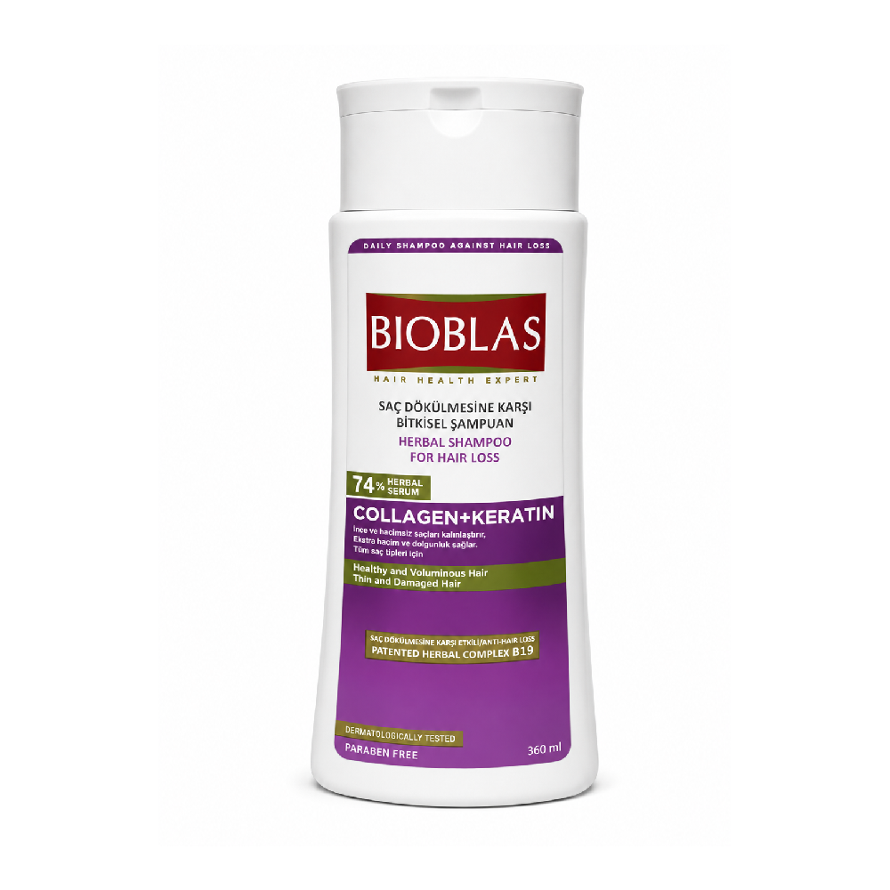BIOBLAS AHL COLLAGEN+KERATIN SHAMPOO 360ML Default Title - MamasJan haircare