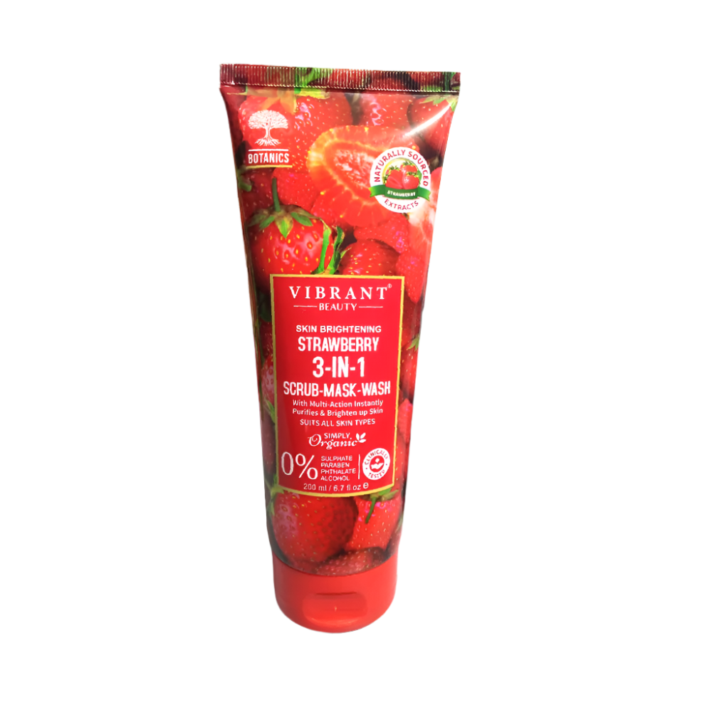 VIBRANT BEAUTY STRAWBERRY 3IN1 SCRUB MASK AND WASH 200 ML Default Title - MamasJan skincare
