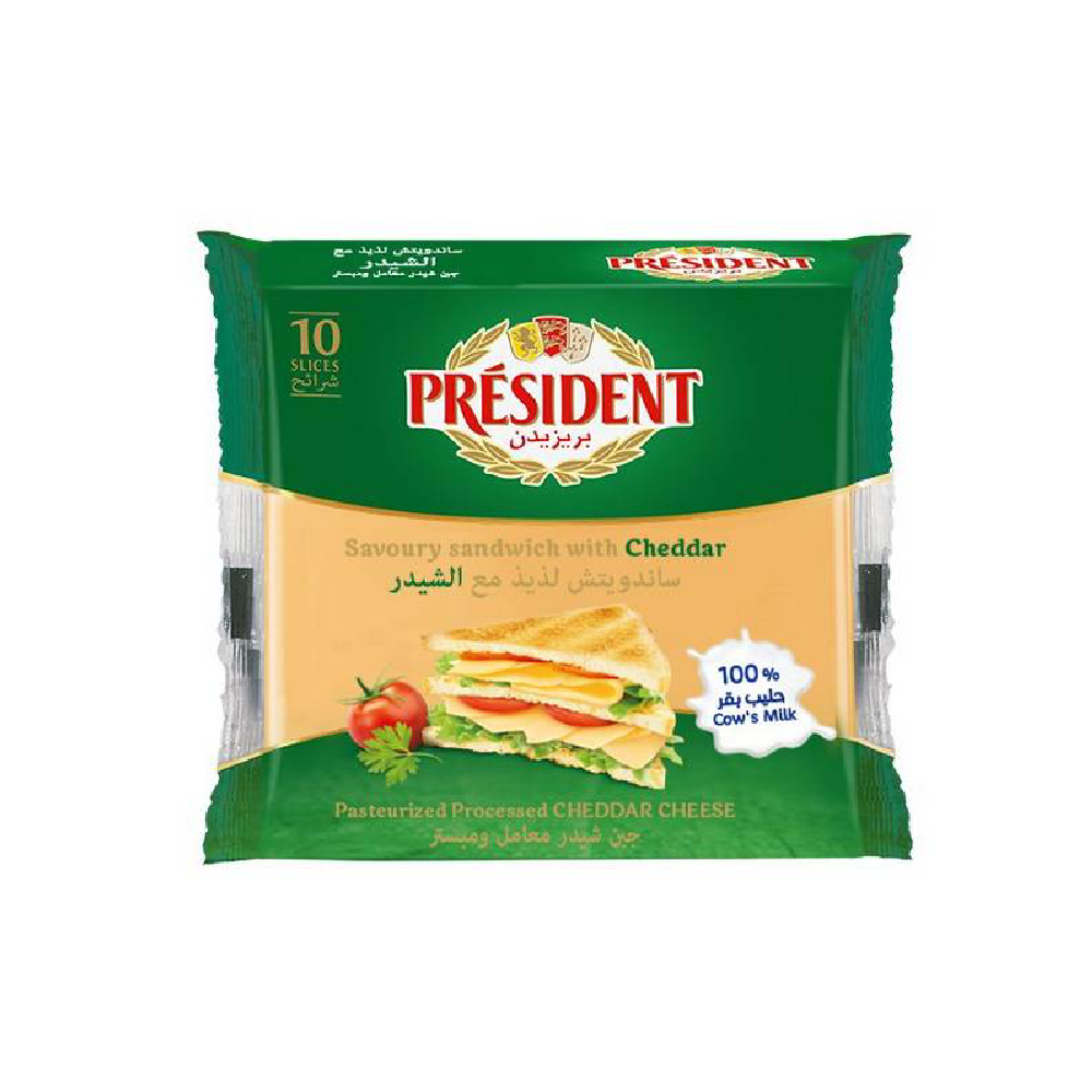 PRESIDENT SANDWICH WITH CHEDDAR 10 SLICES Default Title - MamasJan Grocery