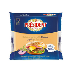 PRESIDENT BURGER WITH CHEDDAR 10 SLICES 200 GM Default Title - MamasJan Grocery