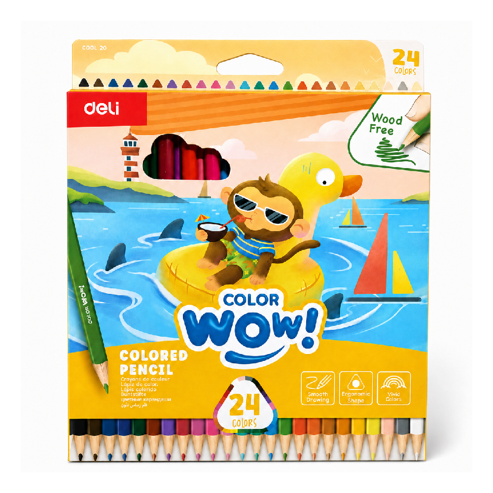 C00120 DELI COLOR PENCIL 24PCS Default Title - MamasJan Toys