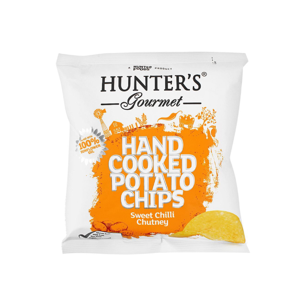 HUNTERS HAND COOKED POTATO CHIPS SWEET CHILLI CHUTNEY 40 GM Default Title - MamasJan Grocery