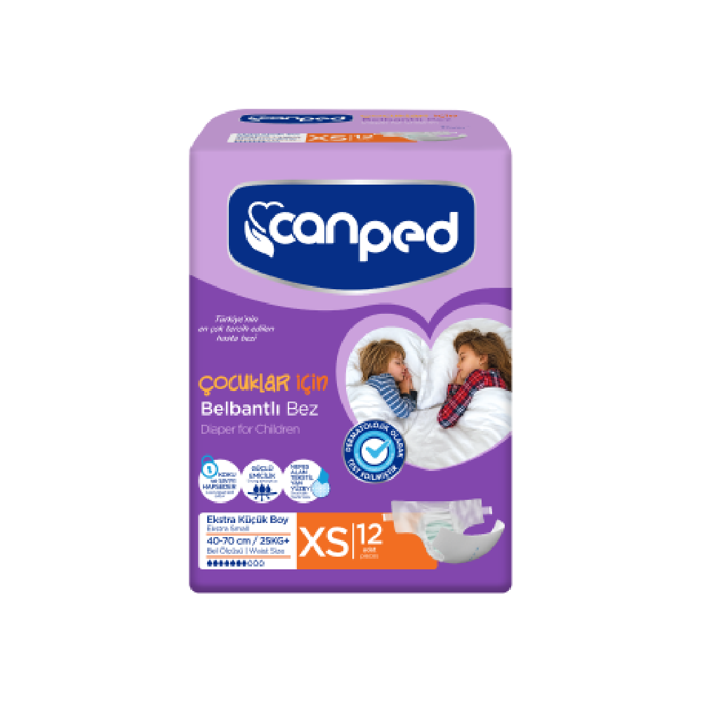CANPED DIAPER FOR CHILDREN EXTRA SMALL 12PCS 40-70 CM BASIC Default Title - MamasJan Grocery Nonfood