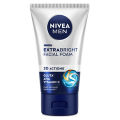 Nivea Face Wash Scrub Men Extra Bright Facial Foam 3D Action 100Ml