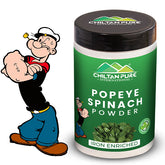 Popeye Spinach Powder - 100% Organic Farm Fresh Spinach Leaves, Best For Immune System, Body Detox, Skin Health, Eye Health & Heart Health