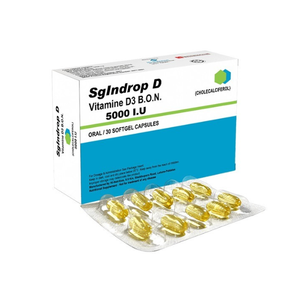 SgIndrop-D SoftGel Capsule 5000IU (1 Strip = 10 Capsules)