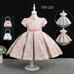 GIRLS CAP SLV FANCY FROCK W-PURSE SEA-GRN IR-25 5-6YEAR VF12 9-10 Year - MamasJan KidsWear