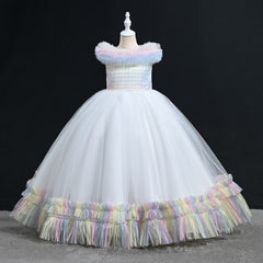 GIRLS S/L FANCY FROCK WITH PURSE IR-25 6-7YEAR VT095 Default Title - MamasJan KidsWear