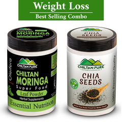 Moringa Powder & Chia Seeds - Nutrient-Rich Weight Loss Duo Boosts Immunity, Speeds Metabolism & Promotes Healthy Weight Loss