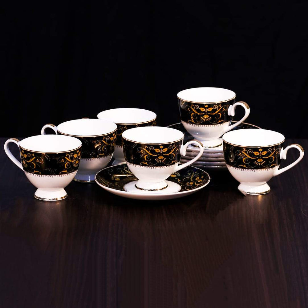 CUP & SAUCER SET ROYAL BISTRO 12PC 12-SO1-692B BASIC Default Title - MamasJan Crockery