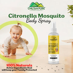 Citronella Mosquito Natural Repellent Body Spray – Works against mosquito, Eliminate infections, Contain Anti-inflammatory properties – 100% natural