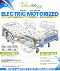 Electric Motorized 5 Function Patient Bed - The Healthcare Shop Pakistan