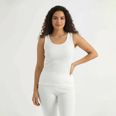 Belleza Lingerie Thermal Sleeve Less Shirt - White White / XL - MamasJan Lingerie