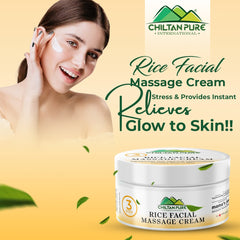 Rice Facial Massage Cream - Rejuvenates Skin, deeply cleanses, Relieves Stress & Provides Instant Glow to Skin