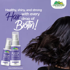 Biotin Hair Serum - Your Secret to Voluminous, Shiny, and Smooth Hair - Say Goodbye to Hair Fall and Baldness